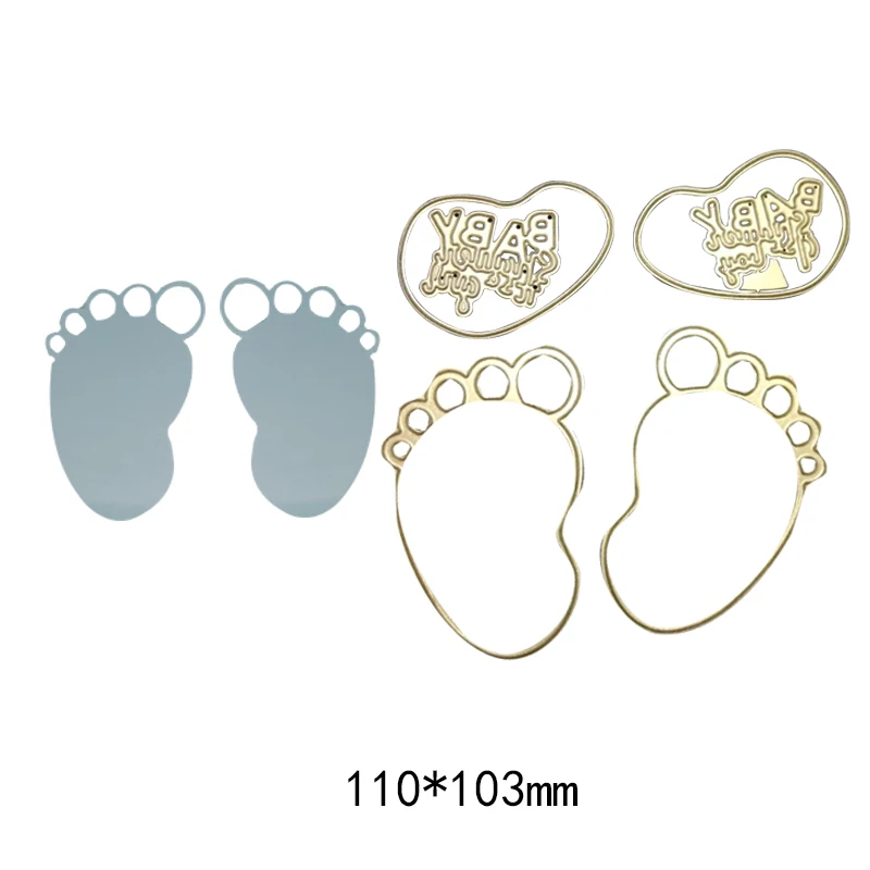 

Baby Feet Metal Steel Cutting Dies for DIY Embossing Scrapbook Album Paper Craft Creative Stamps Stencil Dies 110*103