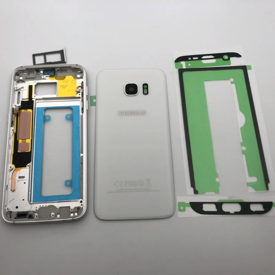 Для Samsung Galaxy S7 G930 G930F G930FD полноразмерный корпус средняя рамка Корпус Шасси Замена