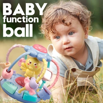 

Baby Function Rattles Ball Toys Newborn 0-12 Months TeetherEarly Education Intelligence Sound And Light Music Lovely Hand Jingle