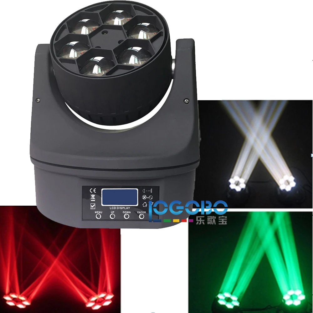 2x malý led Bee Eye Beam pohybující se světlomet 6x15W RGBW 4v1 LED fáze DJ osvětlovací zařízení DMX disco pohyblivé projektorové osvětlení