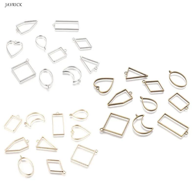 

30Pcs/set Geometric Square Diamond Shape Metal Frame Set DIY Epoxy Resin UV Crystal Silicone Molds Jewelry Pendant Making