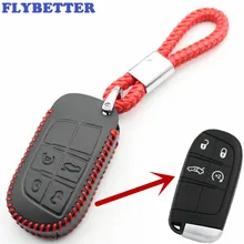 FLYBETTER натуральная кожа 4 кнопки Smart Key чехол для Jeep Grand Cherokee/Компас/долгота/Patriot/ renegade L161