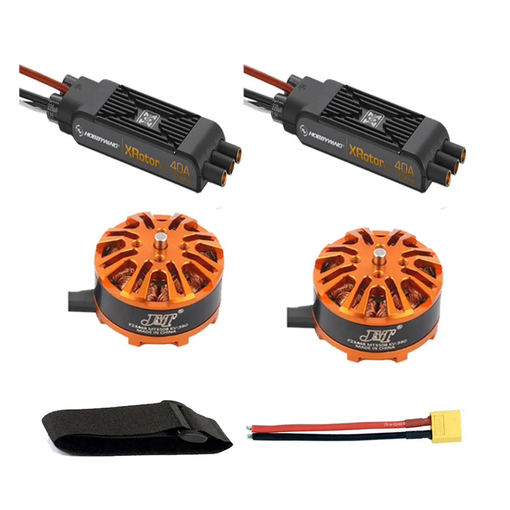 

Multi-rotor DIY Helicopter Motor Combo 2pcs 3508 380kv Motor + 2pcs Hobbywing XRotor Pro 40A ESC + XT60 Connector+Fastening Tape