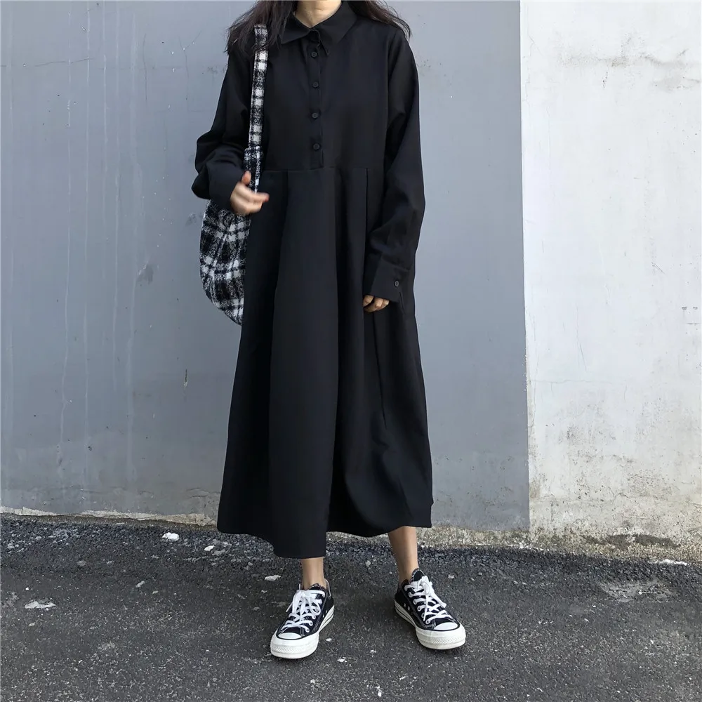 

Plus Size Women Dress Summer 2019 New Fashion Pullover Straight Korean Japan Harajuku Kawaii Maxi Long Dress Elegant Black Dress
