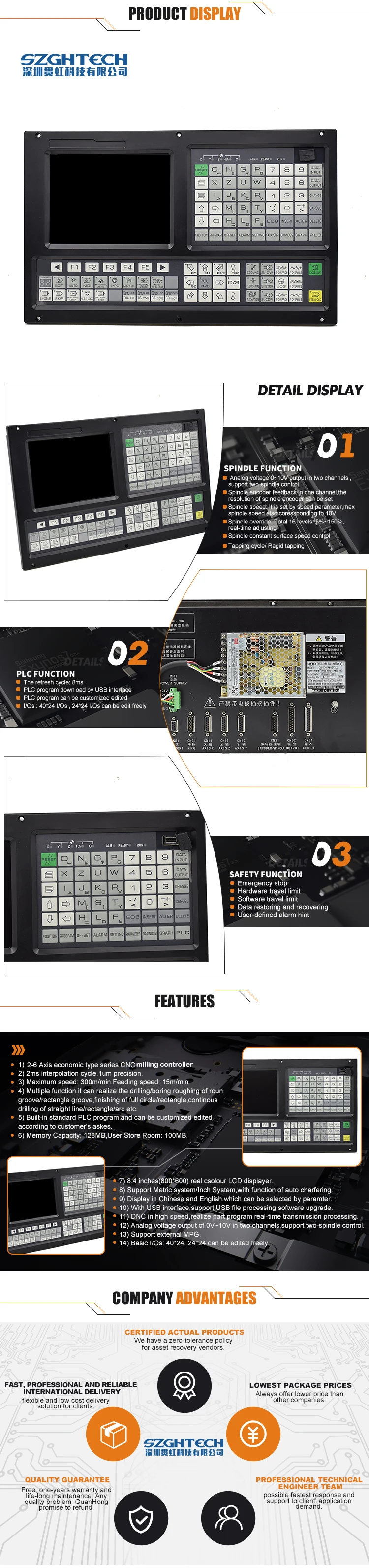 Высокая Класс GH-1000MC 3-х осный фрезерный станок с ЧПУ с ATC+ PLC, включают в себя B панель+ MPG+ USB кабель