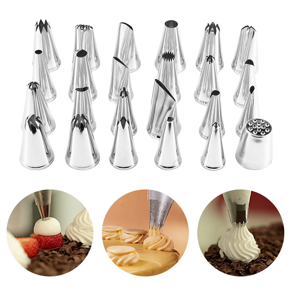 24Pcs/Set Flowers Icing Piping Nozzle DIY Stainless Steel Buttercream