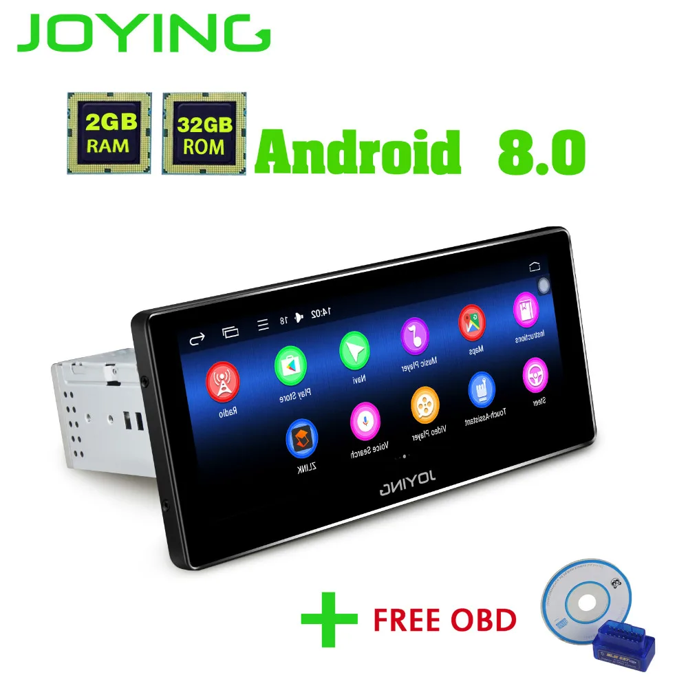 

JOYING 1Din GPS Android 8.0 Car Radio With Free OBD2 8.8" PX5 Octa Core Recorder Head Unit System Support Steering Wheel Control