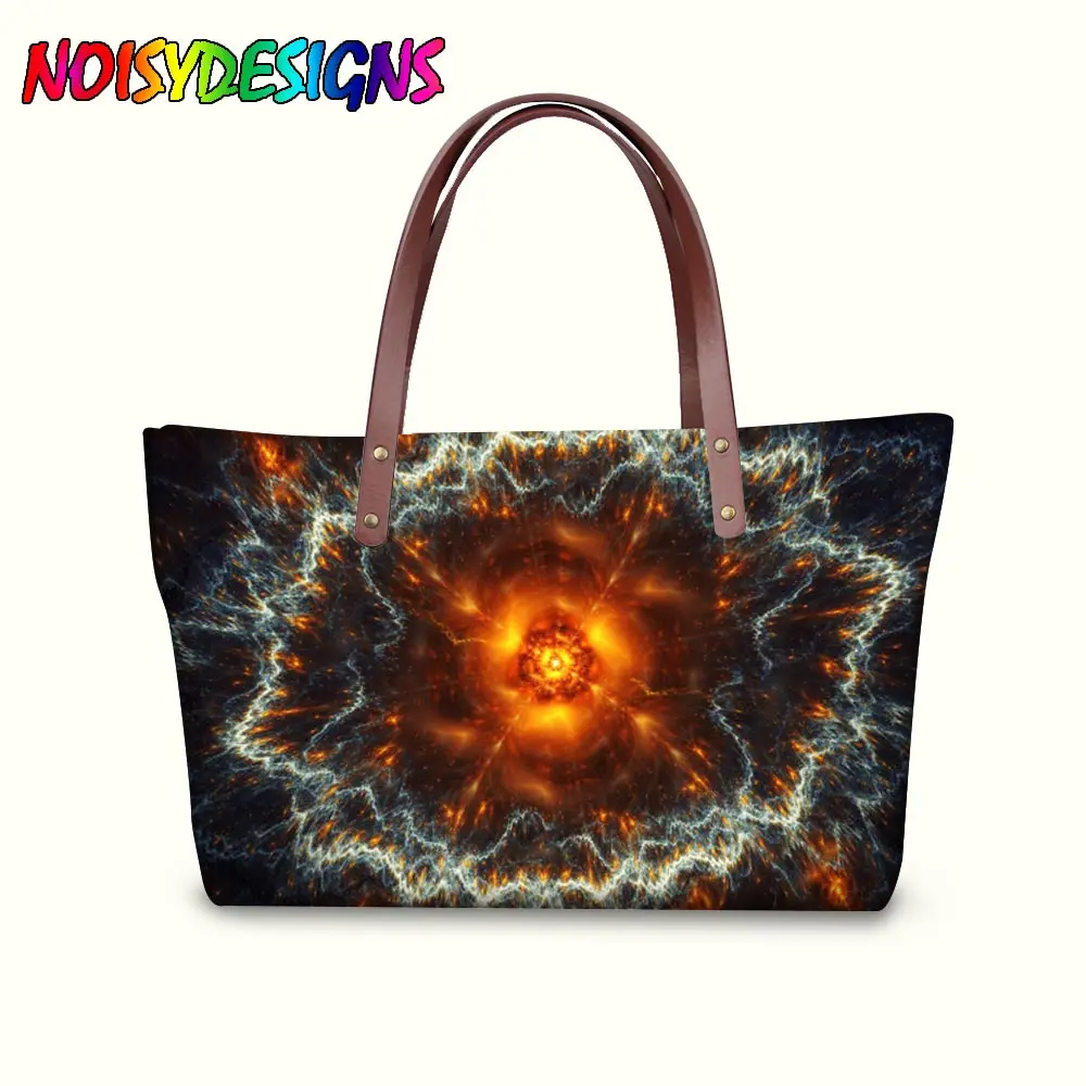 

Galaxy Print Large Capacity Shoulder Bag Lady Handbag Universe Space High Quality Brand Designer Shopping Handbag -AL