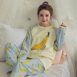 Скидка 2018 новый мультфильм пижамы Пижама Femmel осень зимняя Пижама женская пижама комплект хлопковые пижамы Домашняя одежда для Для женщин