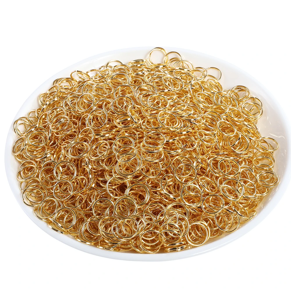 

100 pcs /lot Metal DIY Jewelry Findings 10mm Open Single Loops Jump Rings & Split Ring for Jewelry Making Sliver Gold Color