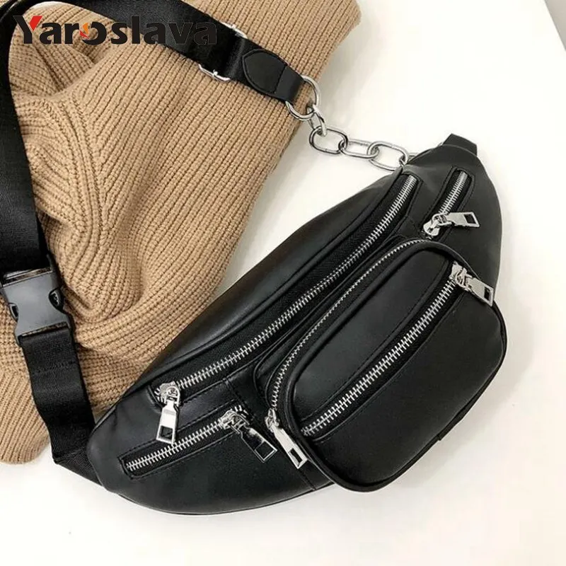 

New Crossbody Bags for Women PU Leather Military Shoulder Chest Bag Large Capacity Ladies Handbag Zipper Fanny Waist Pack LL812