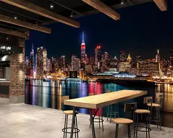 Beibehang пользовательские обои украшения мебели фотообои Нью-Йорк ночной город ручная роспись абстрактные ТВ диван фон 3d обои