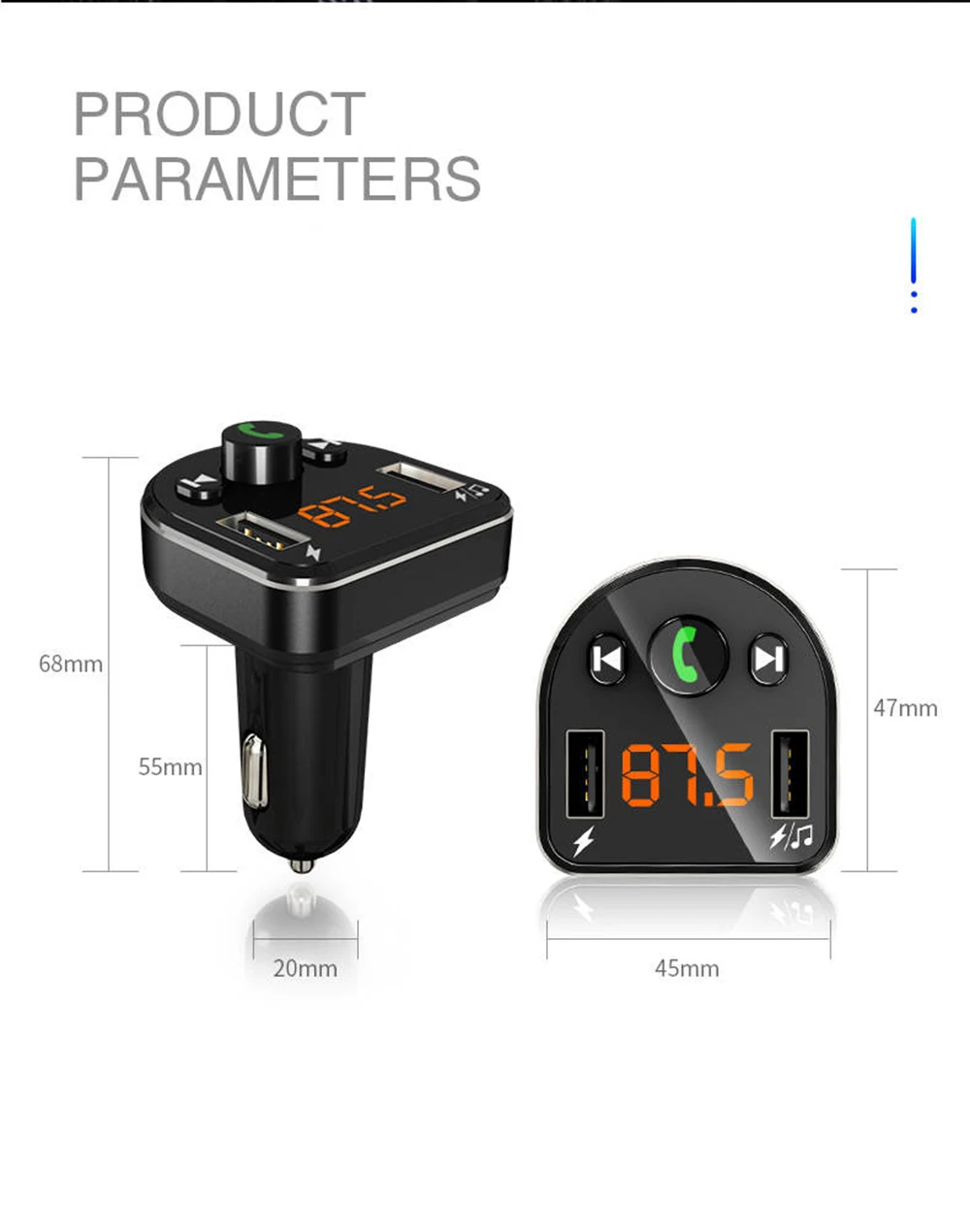 JINSERTA Bluetooth 5,0 Handsfree беспроводной fm-передатчик lcd MP3-плеер USB зарядное устройство автомобильные аксессуары дропшиппинг