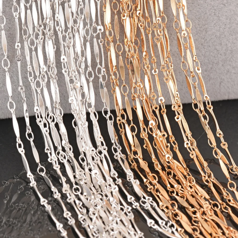 

quality handmade chain necklace, silver tone and gold customized length jewelry finding chains for pendant