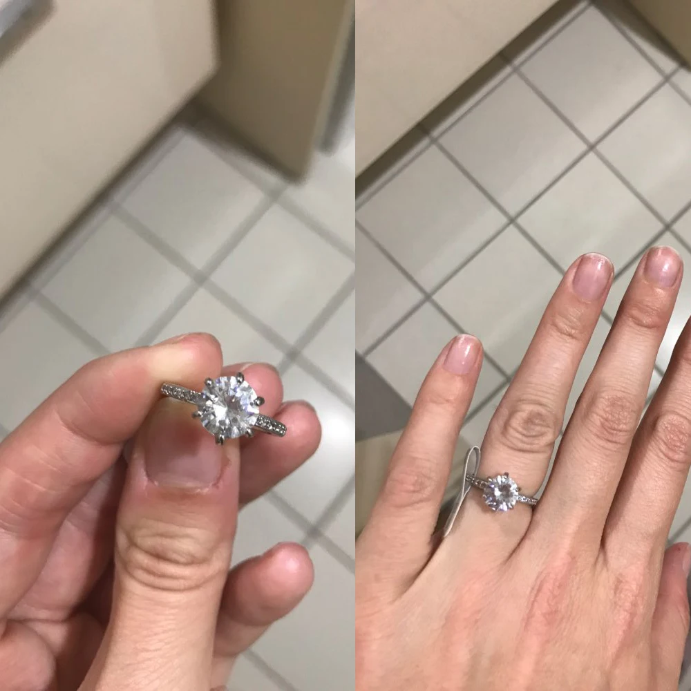 IPARAM 2019 Classic Engagement Ring 6 Claws Design AAA White Cubic Zircon Female Women Wedding Band CZ Rings Jewelry