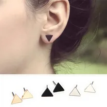 EK941 New European Style Minimalist Boucle Brincos LOVE Geometric Triangle Tiny Stud Earrings For Women Girl Jewelry Orecchini