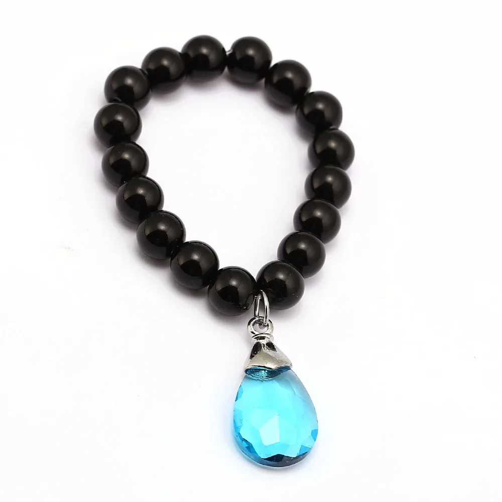 

Cartoon Sword Sacrifice Heart Bracelet Gems Light Blue Transparent ASUNA Blood League Knight SAO Cross Charm Bracelet