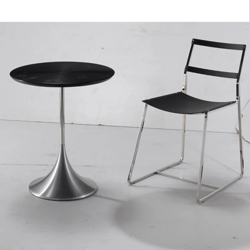 Simple modern tempered glass mini round side table creative stainless steel sofa side table fashion small coffee table