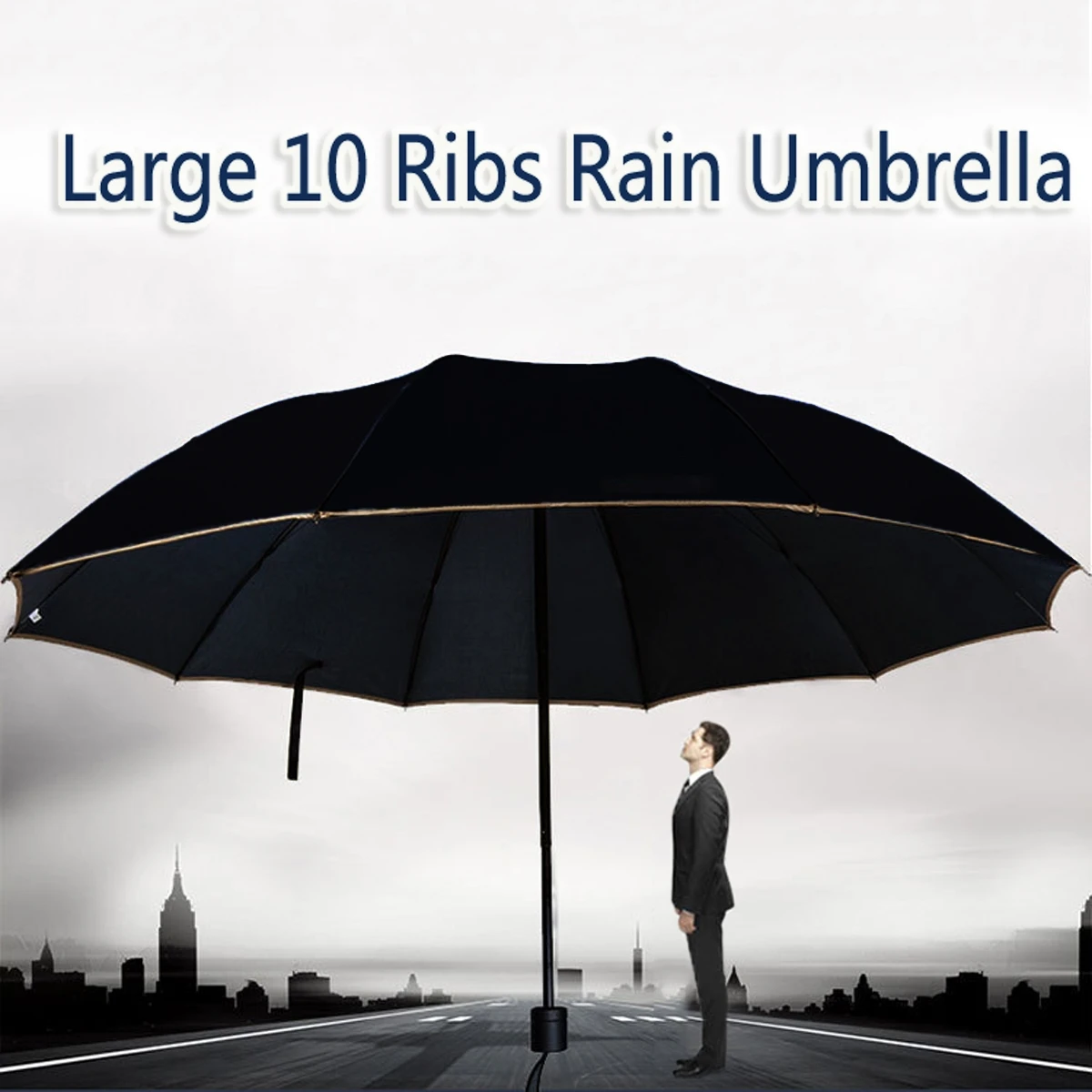 

125cm Big Umbrella Men Rain Women 3Folding Windproof Large Paraguas Male Woman Big Umbrella Outdoor Parapluie