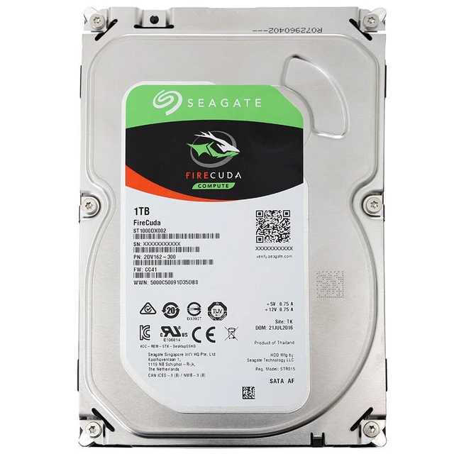 Seagate 1 ТБ FireCuda ST1000DX002 3,5-дюймовый игровой SSHD (твердотельный гибридный диск) 7200 об/мин SATA 6 ГБ/с кэш 64 МБ жесткий диск 2