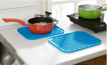

wholesale 200pcs/lot 22*16cm Silicone Pot Holder Trivet Mat jar Opener spoon Rest Non Slip Durable Heat Resistant Hot Pads