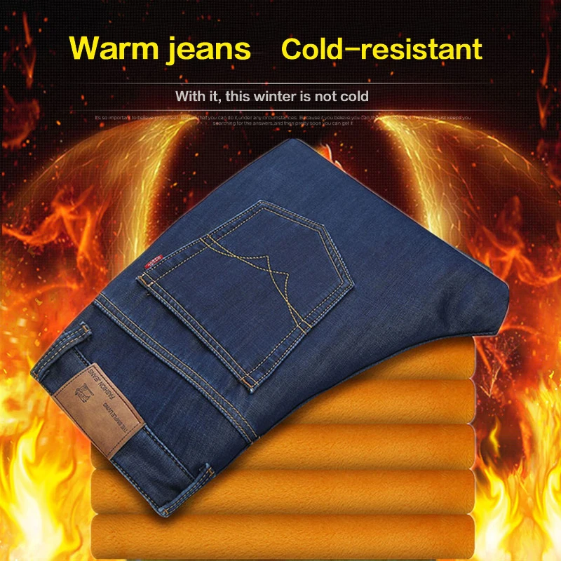 

Add new men jeans Straight men's cultivate one's morality business men more add wool denim trousers