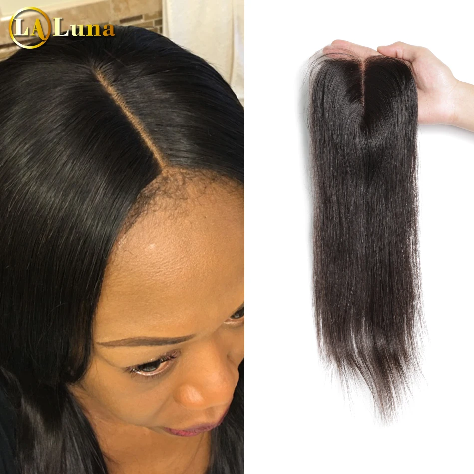 

8A Peruvian Lace Closure Straight Bleached Knots 4"*3.5" 100% Unprocessed Human Virgin Hair Top Closure Shipping Free DHL