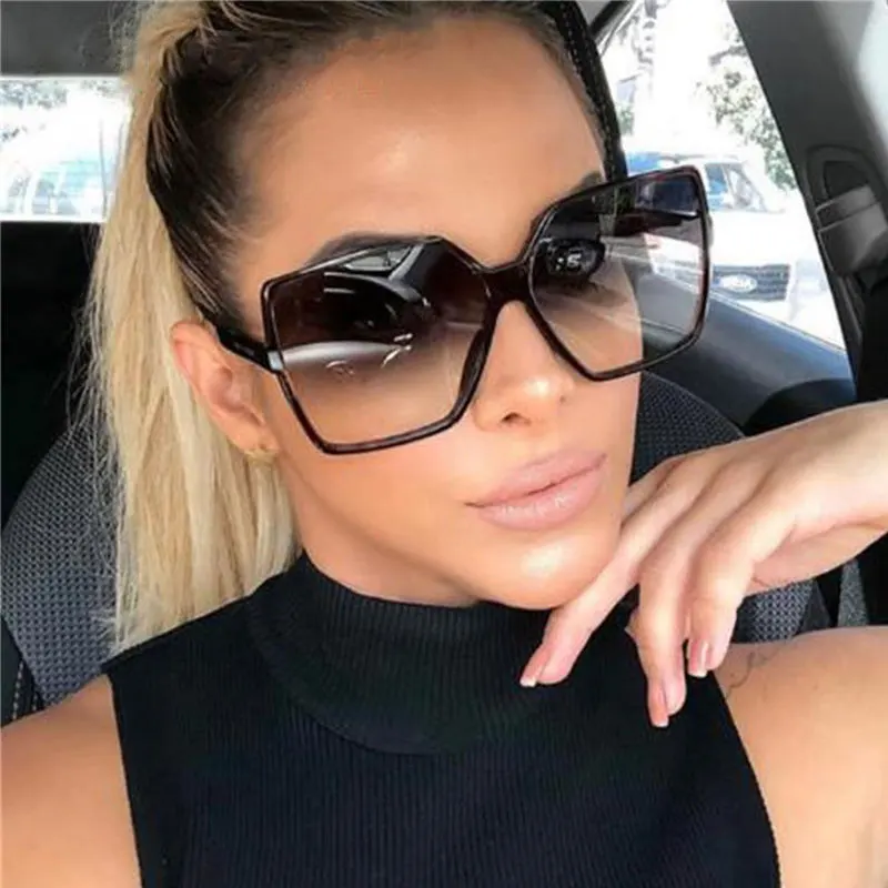 نظارة شمسية نسائية مربعة كلاسيكية ماركة مصمم إطار بلاستيك نظارات شمسية للرجال هيبي نظارات نسائية فاخرة zonnebril heren