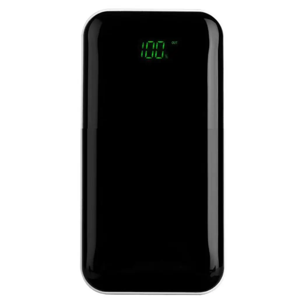 Портативные ультратонкие смартфоны с двумя портами USB, внешний аккумулятор, корпус батареи, двойной входной порт - Цвет: black