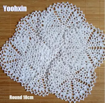 

Modern cotton round placemat cup coaster mug dining kitchen coffee table place mat cloth lace Crochet doily tea Christmas pad
