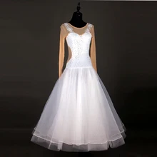 New white Ballroom dance costumes sexy ballroom dance dress for women customize ballroom dance competition dresses tango waltz