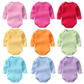 

1pcs Baby Girl Clothes Newborn Baby Rompers Solid Infant Clothing Long Sleeve Autumn Winter Boys Jumpsuit Overalls Children 0-2T