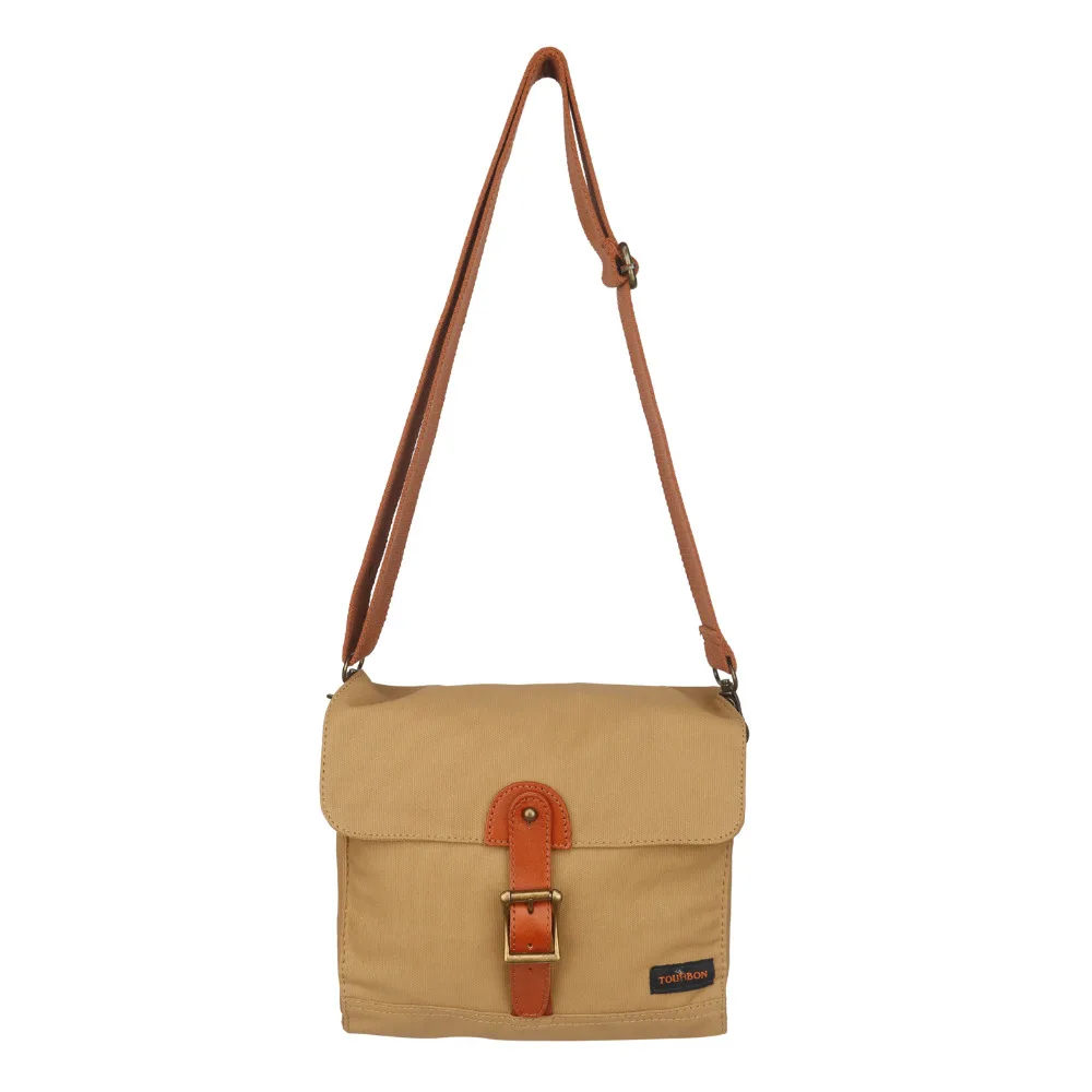 Best Tourbon Retro Bike Handlebar Bag Bicycle Front Basket Pannier Messenger Pouch Outdoor Cycling Accessory Waterproof Canvas Khaki 3