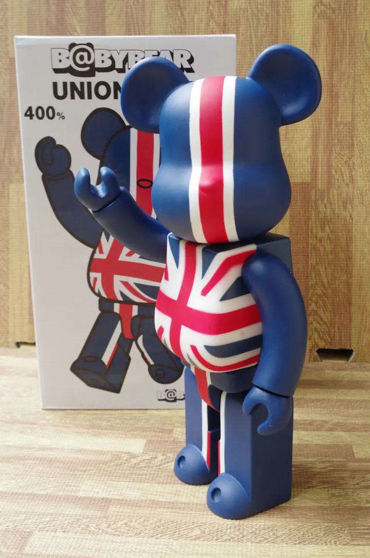 11 дюймов 400% Bearbrick Bear@ brick фигурки героев британского флага с принтом медведя ПВХ модель DIY краски куклы