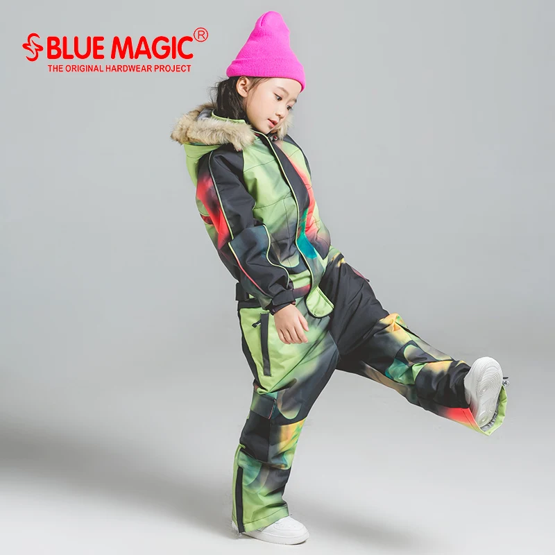 19 trajes de esquí de bluemagic para niños a prueba de agua al aire libre mono niñas snowboard chaqueta impermeable esquí general-30 grados