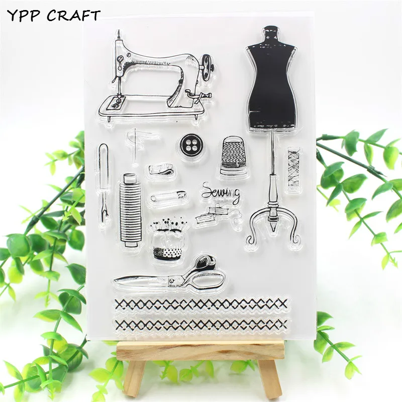 

YPP CRAFT Sewing Machine Transparent Clear Silicone Stamp/Seal for DIY scrapbooking/photo album Decorative clear stamp 931
