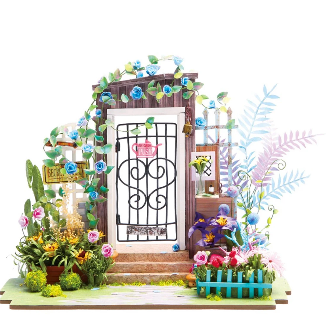 

Mini 3D Puzzle DIY Garden Entrance Children Adult Miniature Wooden Doll House Model Building Kits Dollhouse Creative Toys 2018