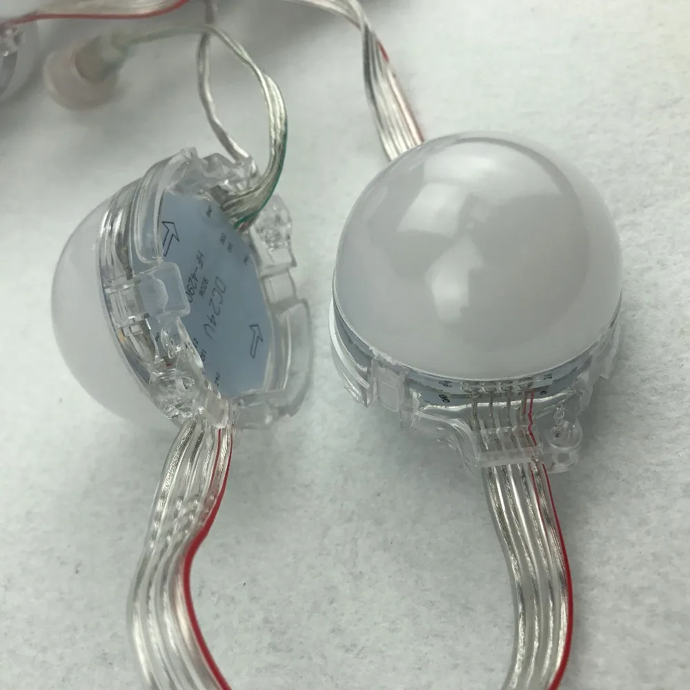 

50mm diameter;DC24V;addressable;rgb full color;IP68;GS8206 pixel module;7pcs 5050 led;with backup signal line;frosted cover
