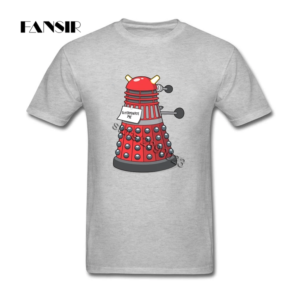 Exterminate Me Doctor Who Dalek Short Sleeved T Shirt Adult Leisure Tee Cotton Crew Neck Men's For Team | Мужская одежда
