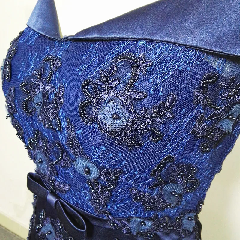 E JUE SHUNG Dark Navy Blue Lace Mermaid Evening Dresses Long 2018 Off the Shoulder Sexy Prom Dresses Long Party Dress abiye E JUE SHUNG Dark Navy Blue Lace Mermaid Evening Dresses Long 2018 Off the Shoulder Sexy Prom Dresses Long Party Dress abiye