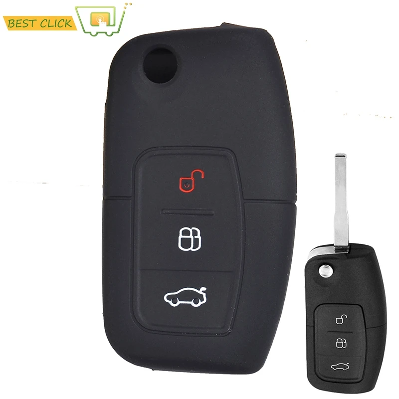 Cover Portachiavi In Silicone Per Ford Fiesta Focus Mondeo Falcon B-Max C-Max S-Max Eco Sport Galaxy Territorio Keyless Fob Shell