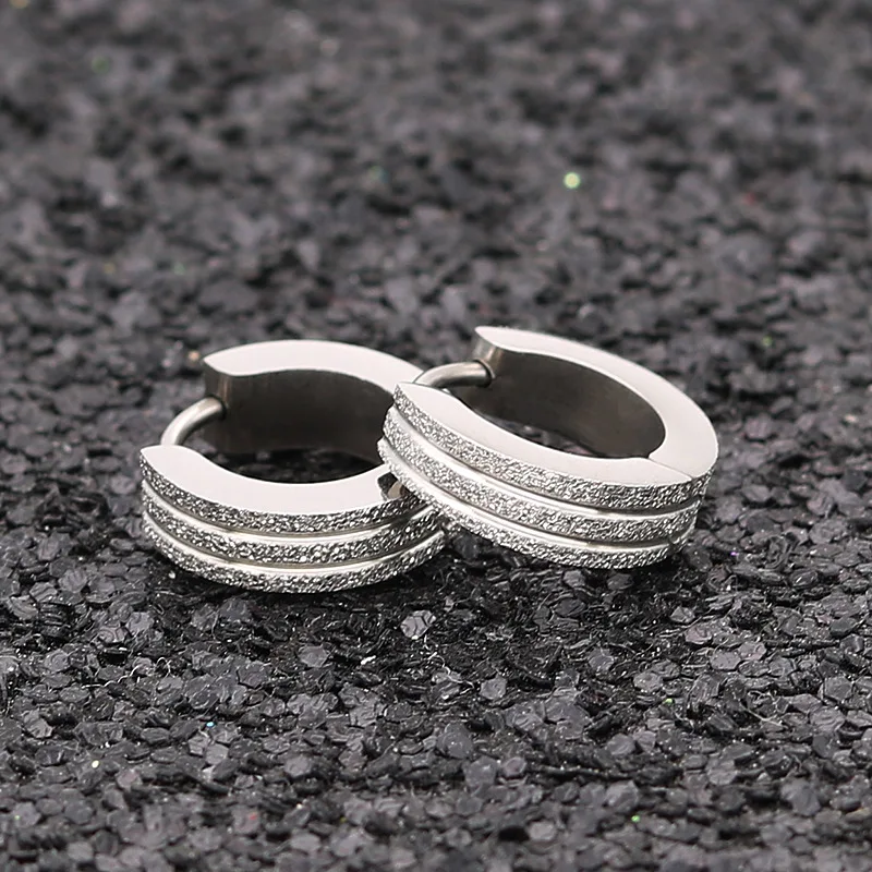 Fashion Earrings Men's Round Titanium Steel Earrings Men's Jewelry Accessories Hipster Rock Style Punk Circle Earrings for Men