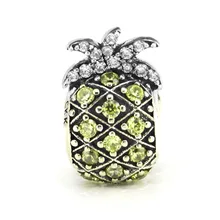 DIY Подходит для Пандора амулеты Браслеты блестящие бусины в форме ананаса бусины 925 пробы-серебро-ювелирные изделия