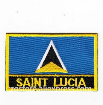 

Embroidery Patches National flag Saint Lucia Flag Patches Iron on 8.0x5.0cm Custom Patches