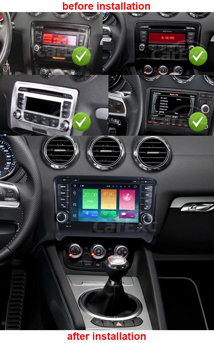 Top Android 9.0 Octa Cores Car DVD Player For Audi TT 2006-2012 With Canbus WIFI Radio GPS Bluetooth USB DVD Multimedia DSP Carplay 0