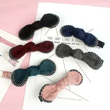 1 шт., веревка для волос для девочек, милый, Одноцветный полосатый, хлопок, кроличьи ушки, заколки для волос, дикая резинка для волос с бантом, Женский G0409