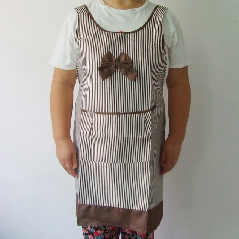 

New arrival 1Pcs cotton apron big size with butterfly column bar coffee color with edge