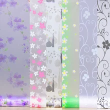 60 см* 600 см, длинные цветные стеклянные наклейки, наклейки с цветами, прикрепленные матовые непрозрачные для ванной, туалета, полупрозрачная целлофановая оконная пленка