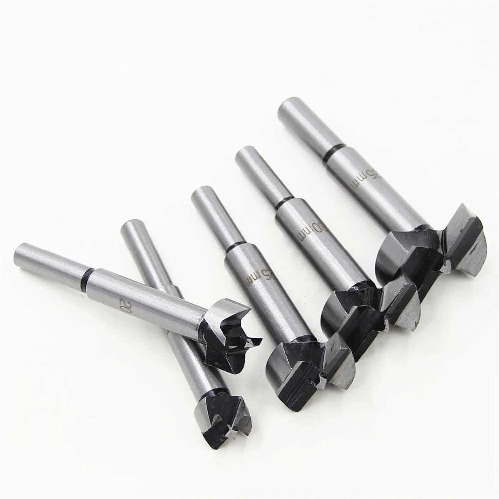 5pcs/Set Hand Tools New YG8 Forstner Auger Drill Bit Woodworking Hole Saw Wooden Wood Cutter Dia 15 20 25 30 35mm #ND00324#