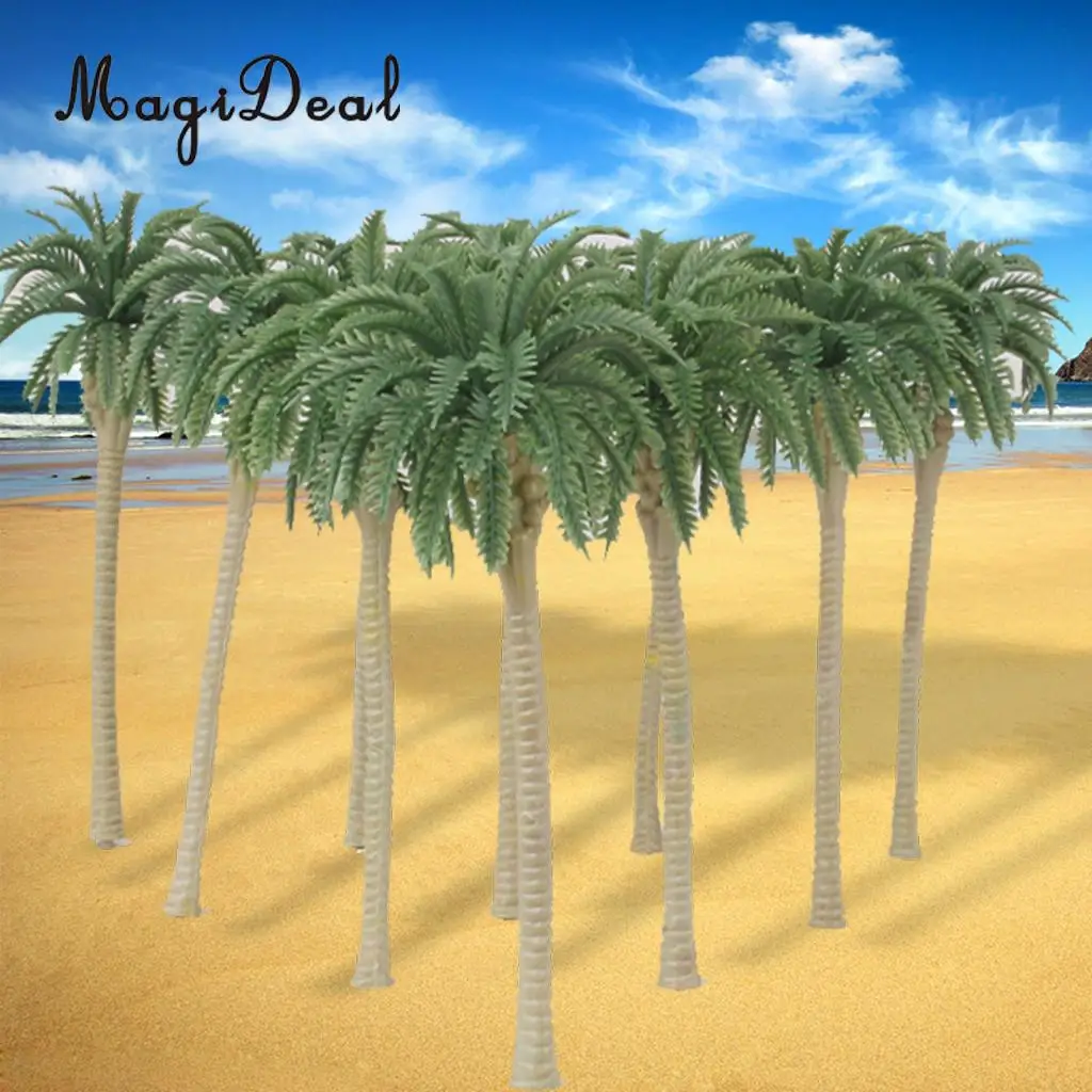 10 шт. пластик 1: 65 зеленая модель ёлки искусственные кокосовые пальмы тропический лес пляж расположение пейзажей 160 мм